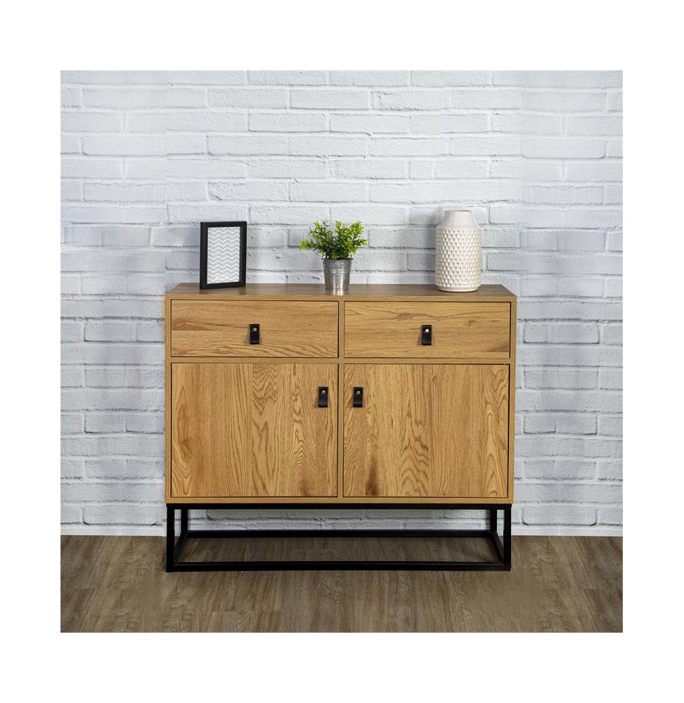 Buffet en bois - L 100 x l 29 cm - Noir
