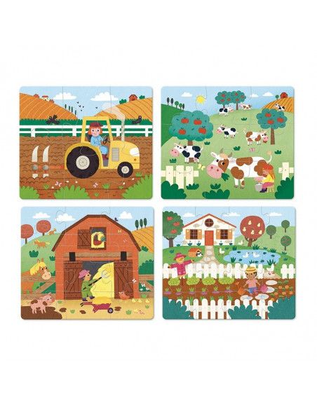 4 puzzles évolutifs la ferme - Vilac - Jeux et jouets