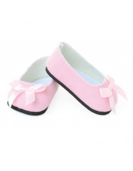 Ballerines suède roses noeud rose pour poupées de 39 à 48 cm - Vilac - Jeux et jouets