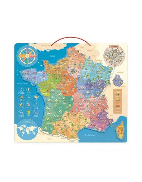 Carte de France éducative magnétique - Vilac - Jeux et jouets