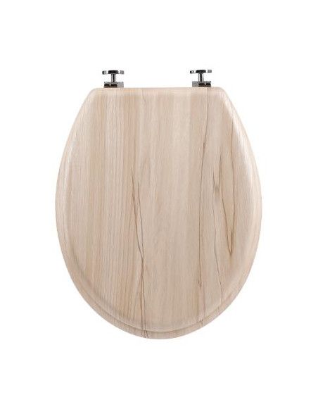 Abattant pour WC - Imitation bois clair - L 45 cm x P 37 cm x H 5,5 cm