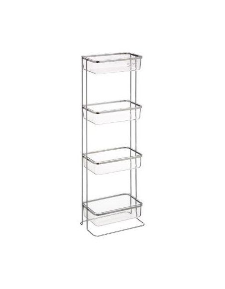 Desserte salle de bain - L 25 cm x l 16 cm x H 78 cm - Argent