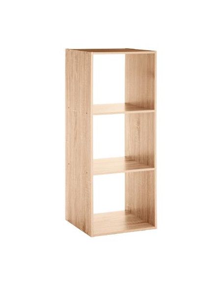 Meuble avec 3 étagères - L 34,5 cm x P 32 cm x H 100,5 cm - Mix n\'modul - Beige