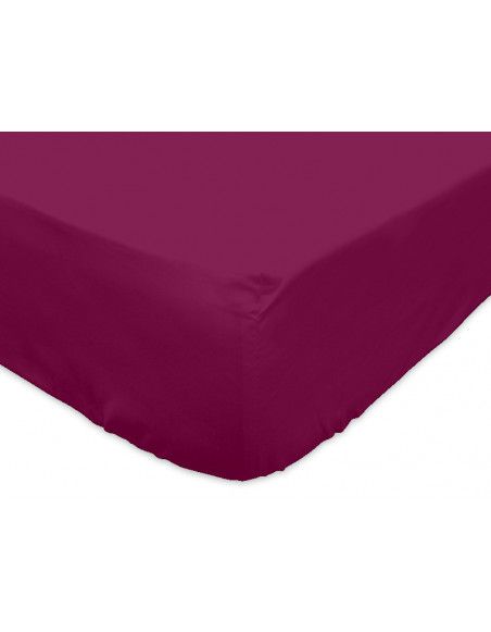 Drap housse 140 x 200 cm 100% coton - Violet - Linge de lit