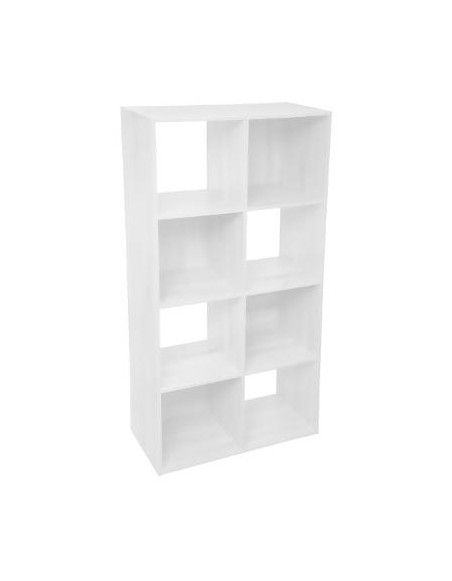 Etagère avec 8 cases - L 67,5 cm x P 32 cm x H 134 cm - Mix n'modul - Blanc