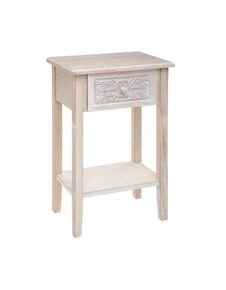 Table de chevet  - L 45 cm x l 30 cm x H 67 cm - Hina - Beige