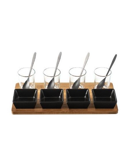 Set appétitif - 13 pièces - Plateau - Verrine - Cuillère