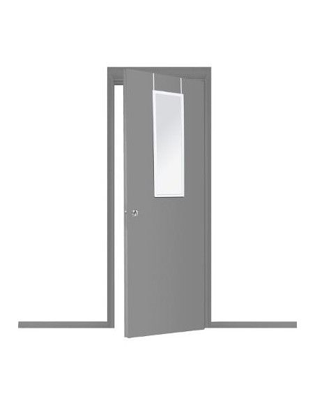 Miroir de porte en aluminium - L 34 x H 94 cm - Blanc
