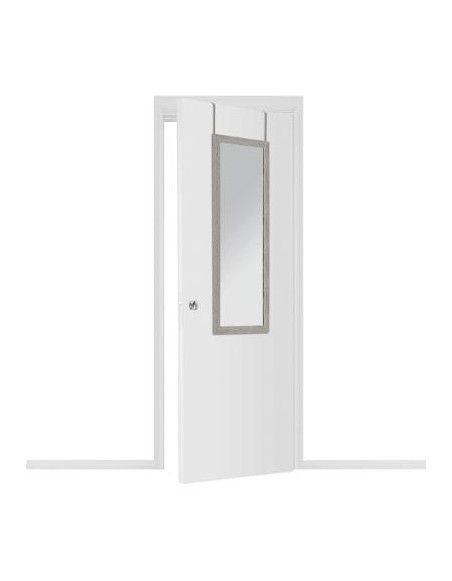 Miroir de porte en bois - L 35 x H 109 cm - Gris