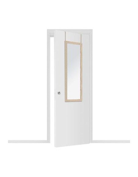 Miroir de porte en bois - L 35 x H 109 cm - Beige