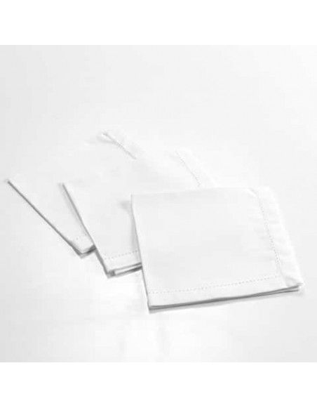 Lot de 3 serviettes de table coton - Charline - 40 x 40 cm - Blanc