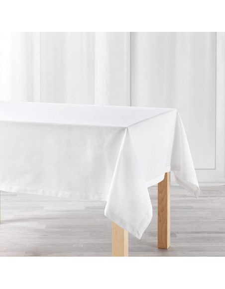 Nappe coton unie Charline - 140 x 240 cm - Blanc