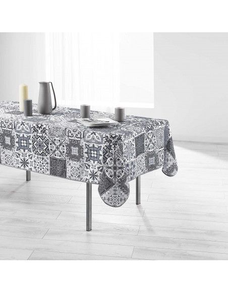 Nappe polyester imprimée Persane - 150 x 240 cm - Gris