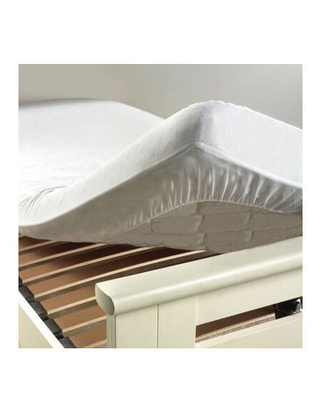 Protège matelas anti acarien - 180 x 200 cm -Molleton 100 % coton - Blanc