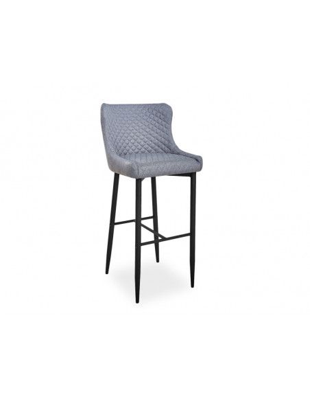 Tabouret de bar - Colin - L 46 x l 42 cm - Gris