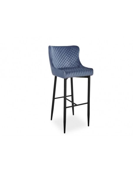Tabouret de bar - Colin - L 46 x l 42 cm - Gris Foncé