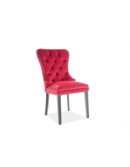 Chaise en velours - August - L 56 x l 45 cm - Rouge