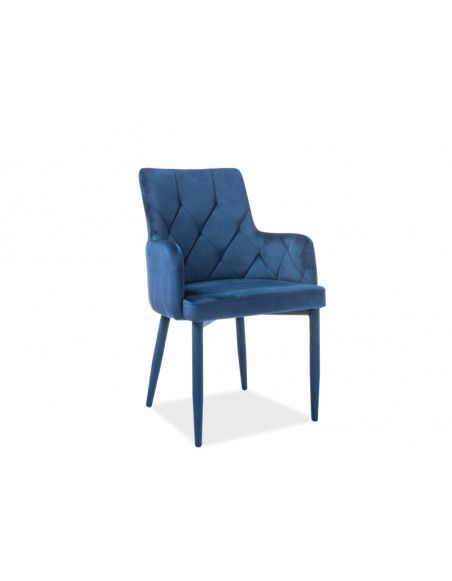 Chaise - Ricardo - L 50 cm x l 44 cm x H 88 cm - Bleu marine