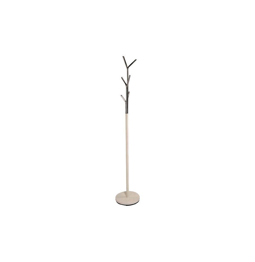 Porte-manteau HAKU Möbel Chromé Et Blanc - 186cm De Hauteur - Design Moderne - Tube Acier Et Pied Métal - Pratique Et Robuste