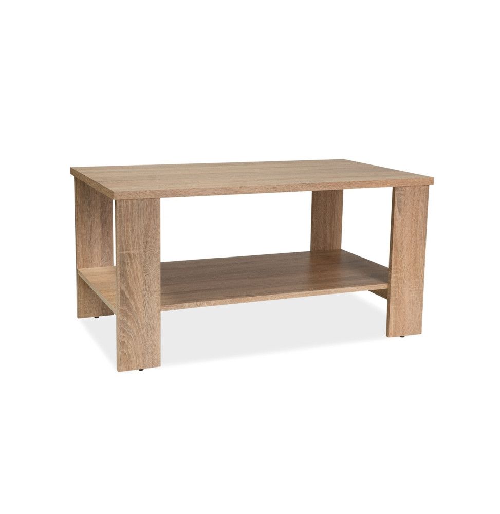 Table basse en bois - L 100 cm x l 55 cm x H 50 cm - Sara - Beige