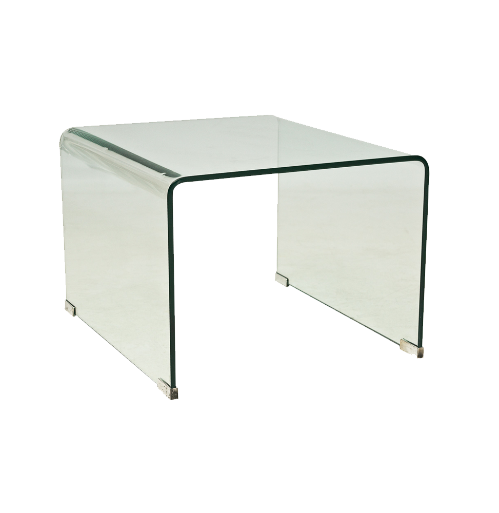 Table basse en verre - L 58 cm x l 49 cm x H 38 cm - Priam B