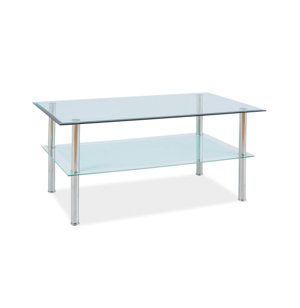 Table basse en verre - L 90 cm x l 45 cm x H 50 cm - Pixel