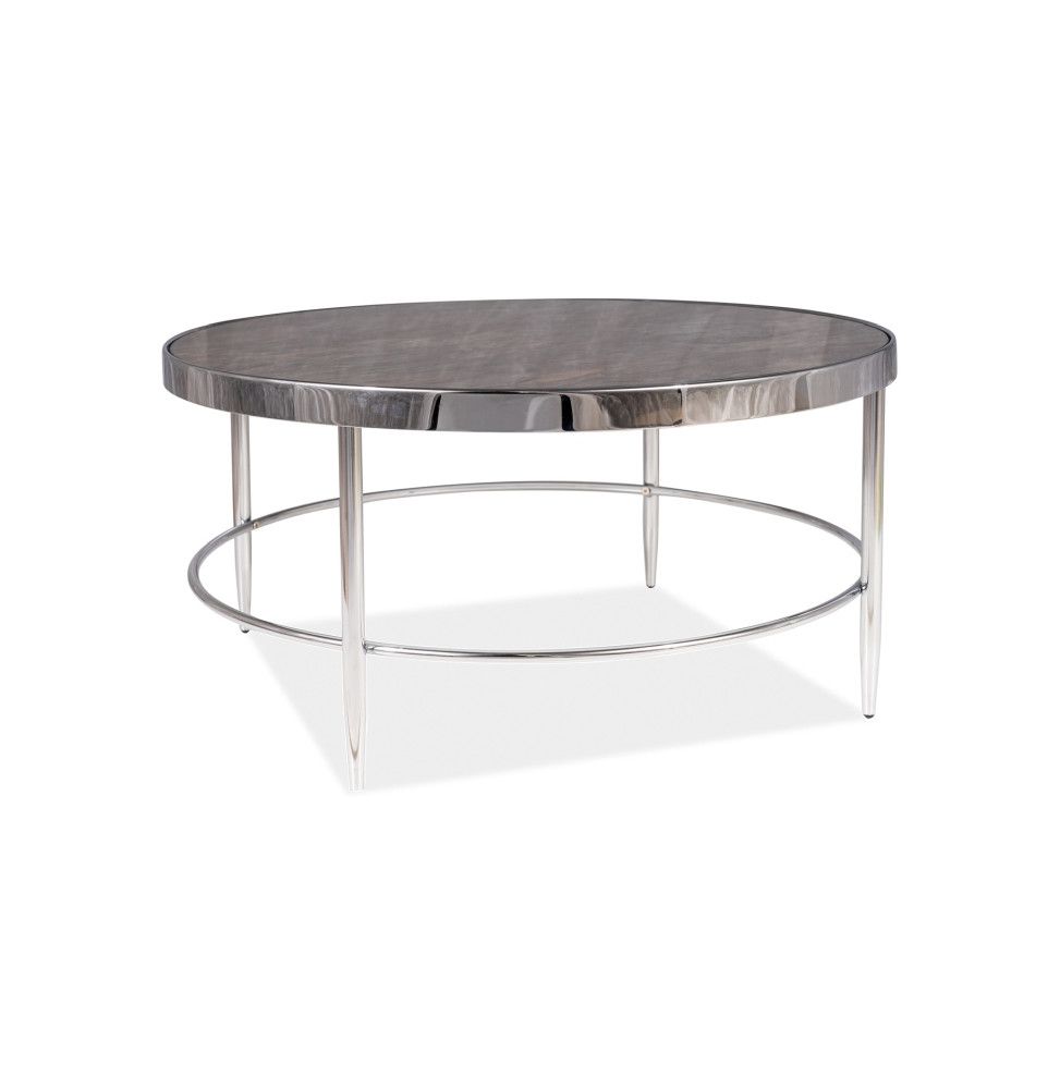 Table basse ronde effet marbre - D 82 cm x H 40 cm - Aurora