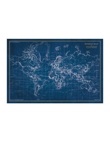 Tableau en verre - Map - L 120 cm x H 80 cm