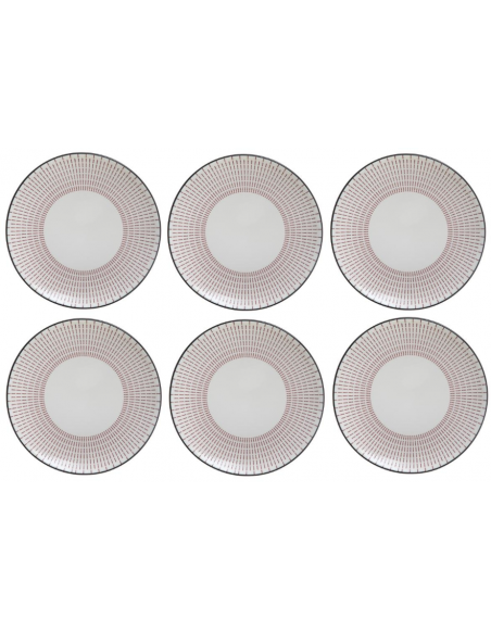 Set de 6 assiettes plates Lunis - D 27 cm - Rouge
