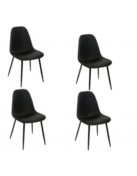 Chaise - Lot de 4 - Nokas - Noir