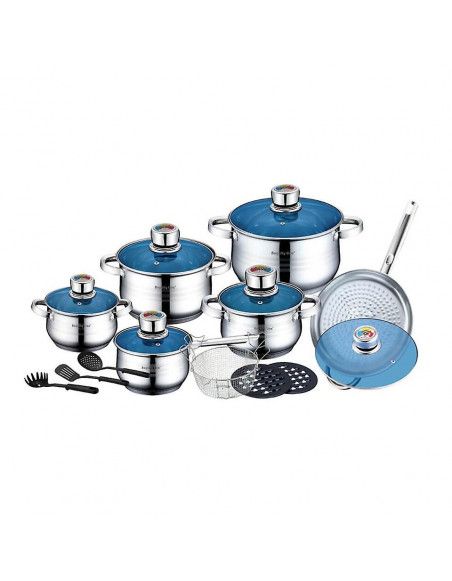 Batterie de cuisine acier inoxydable - 18 pièces