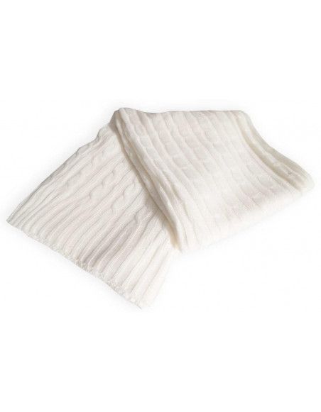 Plaid tricot - 120 x 150 cm - Blanc