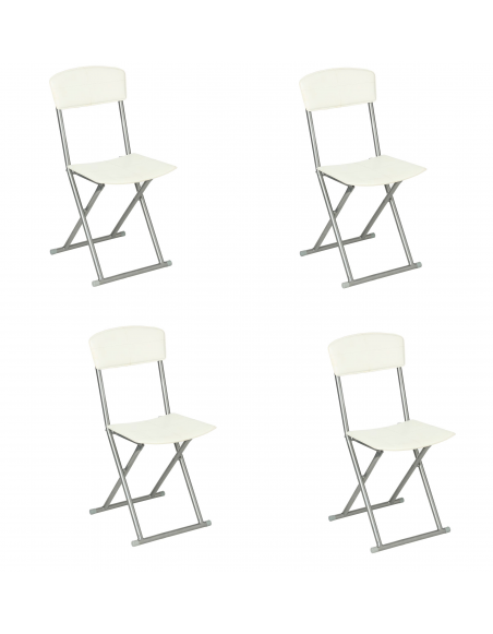 Chaise pliante - Lot de 4 - Crème