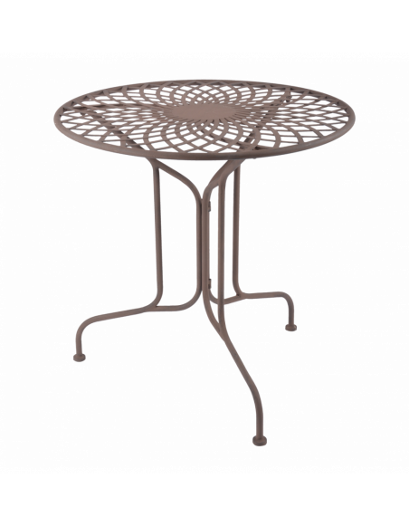 Table en métal - L 70 x l 70 x H 70 cm - Marron