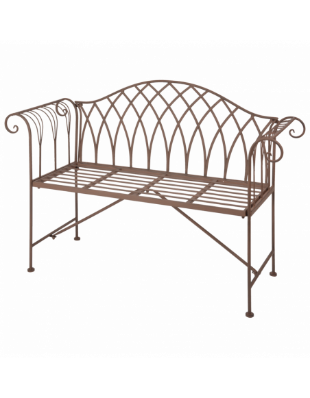 Banc de jardin - L 46 x l 130,5 x H 90 cm - Marron