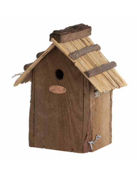 Nichoir en toit de chaume - L 15,6 x l 18,2 x H 27 cm - Marron