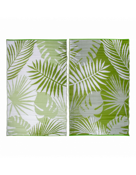 Tapis de jardin réversible - L 241 x l 151,5 cm - Jungle - Vert