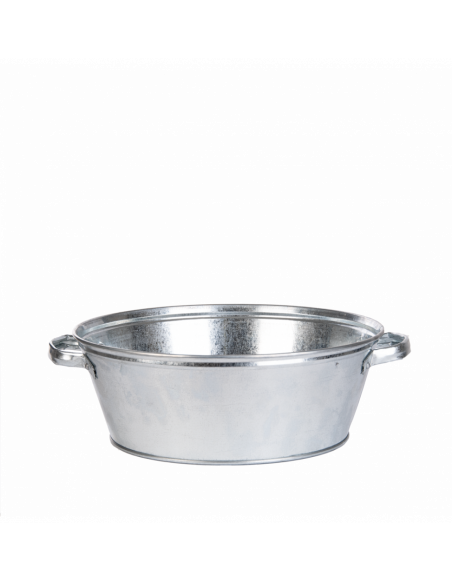 Bassine ronde - L 40 x l 45,5 x H 14,2 cm - Zinc