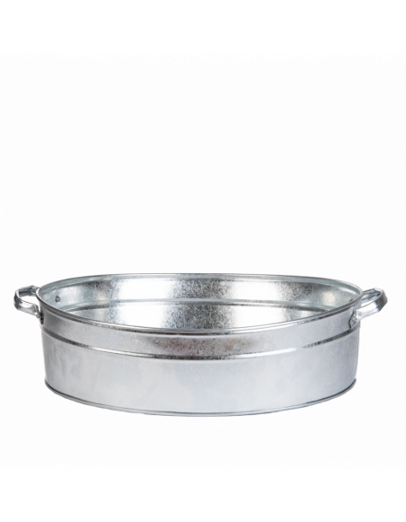 Bassine ovale - L 45,2 x l 58,5 x H 15,4 cm - Zinc