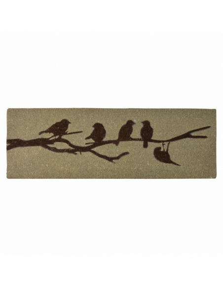 Paillasson rectangulaire à motifs oiseaux - L 120 x l 40 x H 1,8 cm - Modèle aléatoire