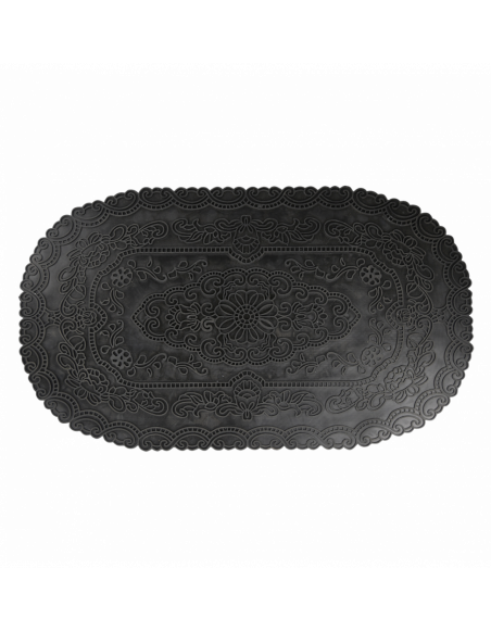 Paillasson en caoutchouc - L 44 x l 74,6 x H 0,5 cm - Noir