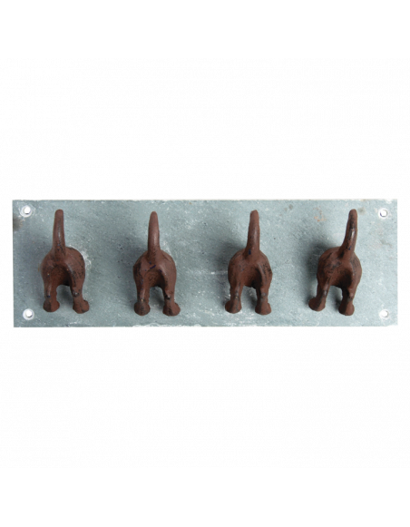 Patère - 4 chiens - L 7 cm x l 30 cm x H 10 cm