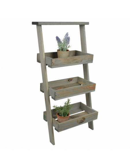 Etagère à plantes murale - L 34 x l 35,8 x H 73 cm - Gris