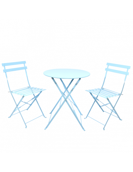 Ensemble chaises et table de jardin - Bleu