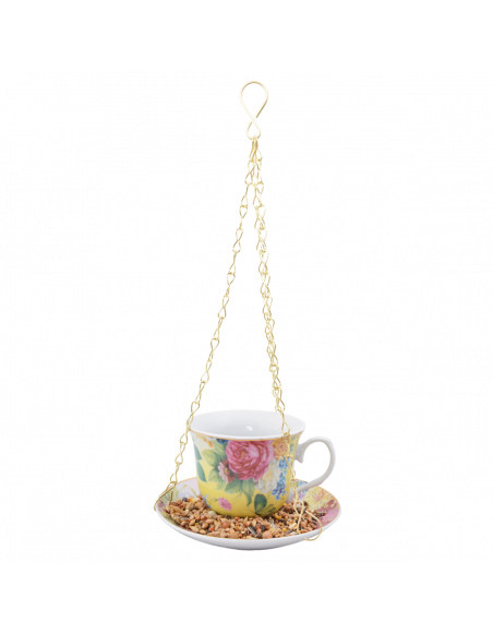 Mangeoire à oiseaux tasse de thé - Livraison aléatoire - D 14,2 cm x H 8,2 cm