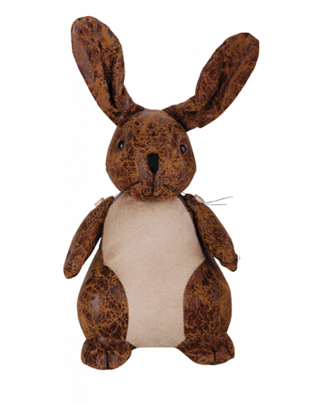 Cale-porte aspect cuir - Lapin - L 12,5 cm x l 11 cm x H 25,4 cm