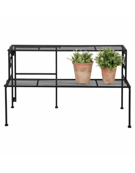 Etagère pliante à 2 niveaux - L 34,5 x l 78,9 x H 47,3 cm - Noir