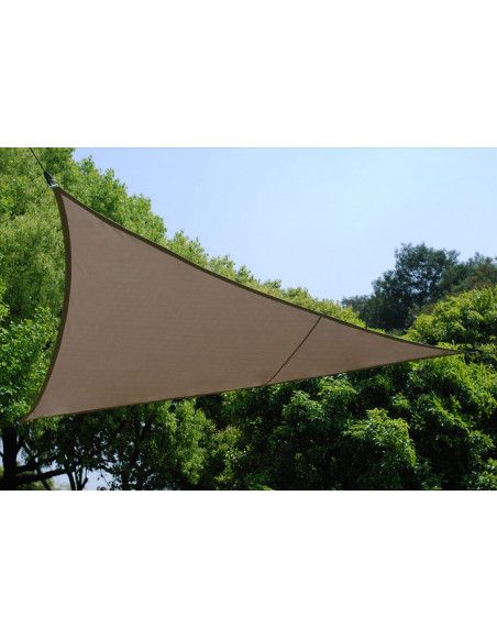 Voile d'ombrage triangulaire - Taupe - Toile solaire 4 x 4 x 4 m