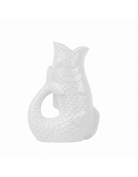Carafe en porcelaine - 1 L - Poisson - Blanc