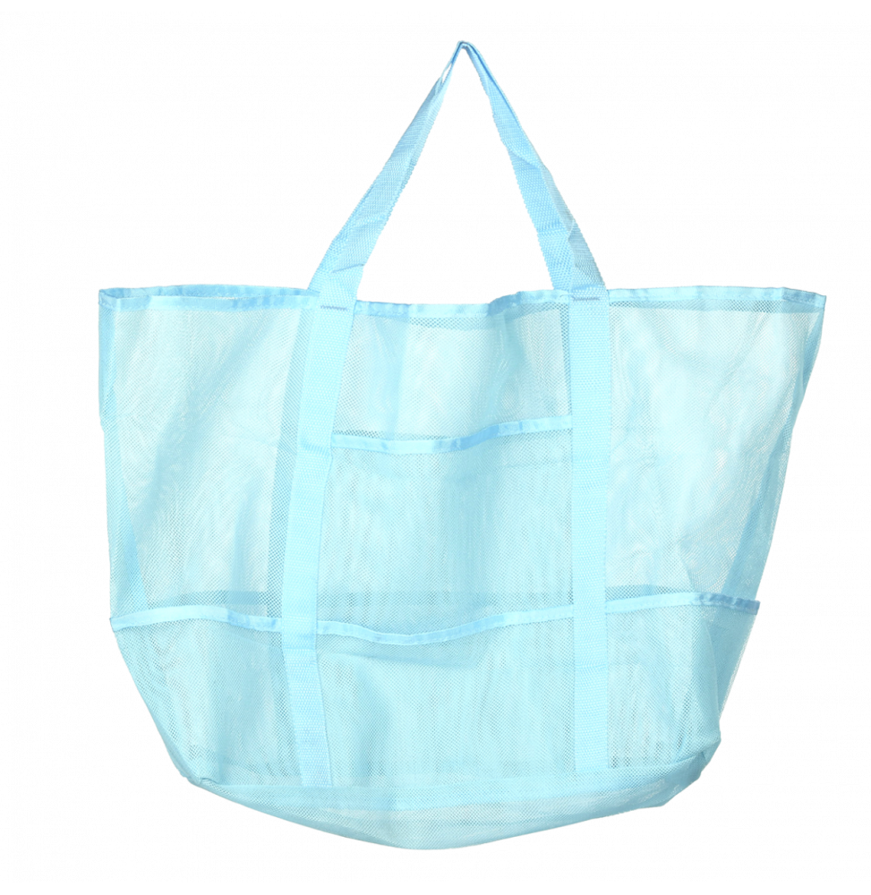 Sac de plage filet - L 38,5 cm x l 62,5 cm x H 17 cm - Bleu